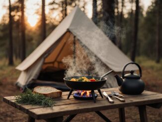einfaches Kochen in der Outdoor-Campingküche