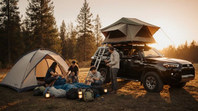 Familien-Campingzelt vs. Dachzelt