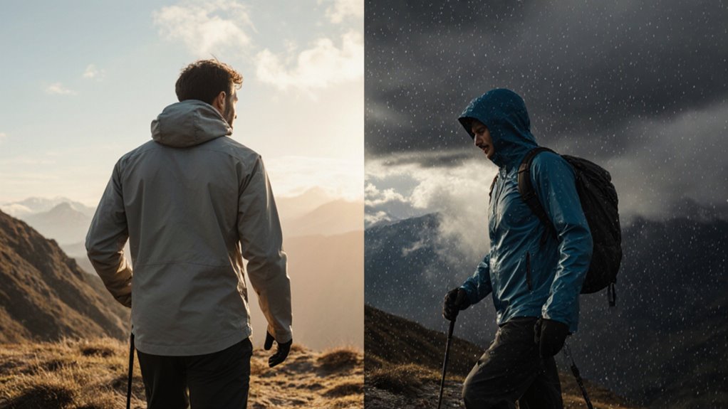 Softshell vs. Hardshell Wettervergleich